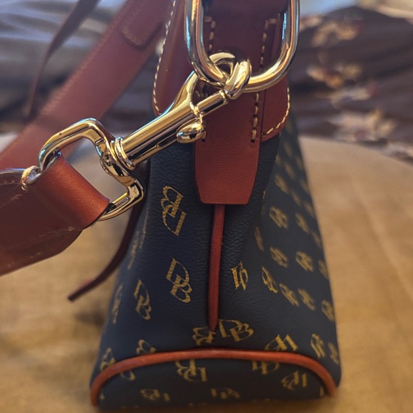 Dooney & Bourke Blue and Brown Monogram Shoulder Bag - Picture 11 of 11